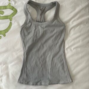 ALO Yoga Light Gray Ribbed Tank Top